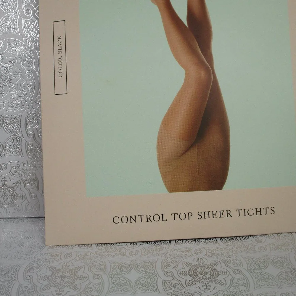 BCBGeneration Black Control top Sheer Tights NIB Size Medium